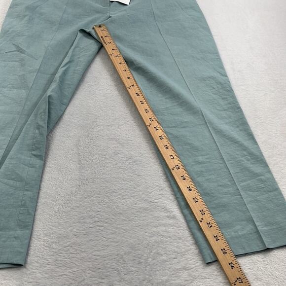 NEW Theory Linen Blend Sky Blue Treeca Pull On Pants Women's 16 Eco Crunch Wash - Picture 4 of 16